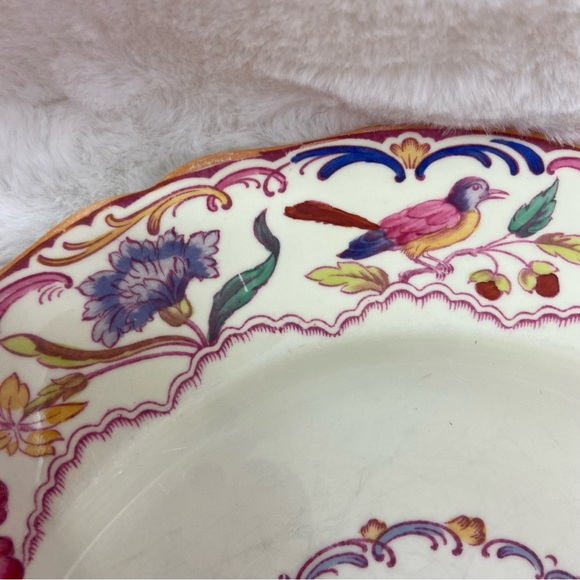Spode Gobelin fine China floral bird cottage dinner plates. 7 available. 10.5” - Picture 5 of 8